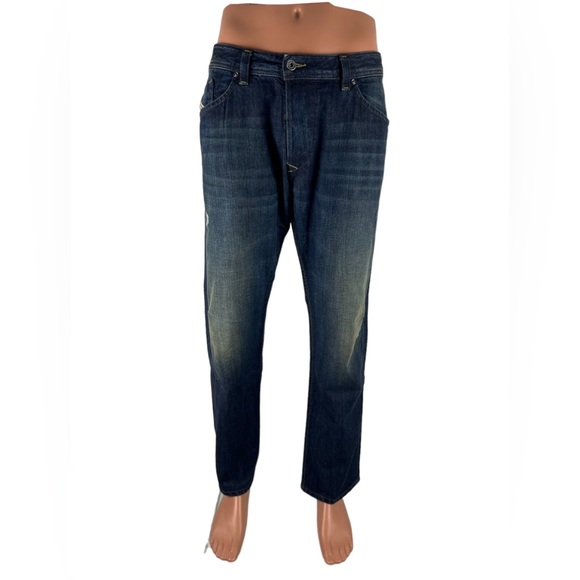 DIESEL Mens 36 X 30 Jeans Darron ORBS4 Regular Slim Tapered Denim Blue Cotton - Picture 2 of 11